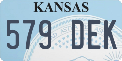 KS license plate 579DEK