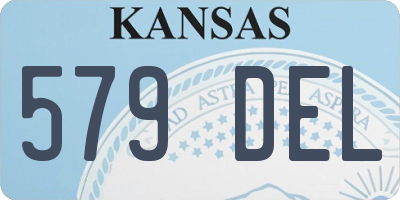 KS license plate 579DEL