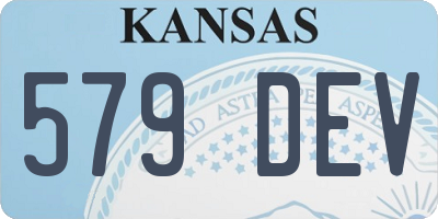 KS license plate 579DEV