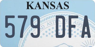 KS license plate 579DFA