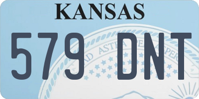 KS license plate 579DNT