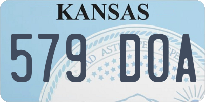 KS license plate 579DOA