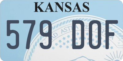 KS license plate 579DOF