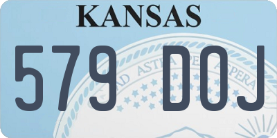 KS license plate 579DOJ