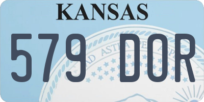 KS license plate 579DOR