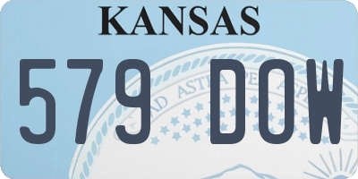 KS license plate 579DOW
