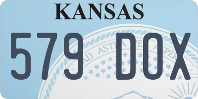 KS license plate 579DOX