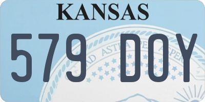 KS license plate 579DOY