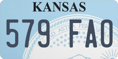 KS license plate 579FAO