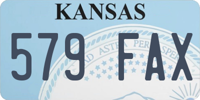 KS license plate 579FAX