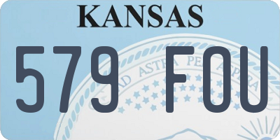 KS license plate 579FOU