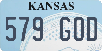 KS license plate 579GOD