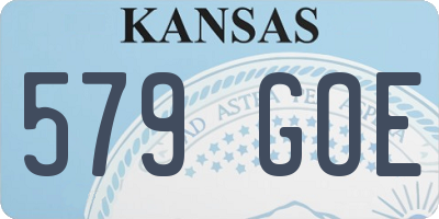 KS license plate 579GOE