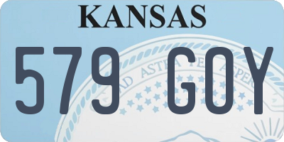 KS license plate 579GOY