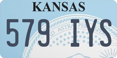 KS license plate 579IYS