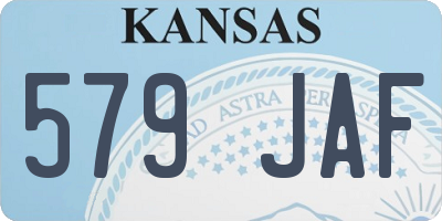 KS license plate 579JAF