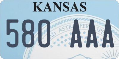 KS license plate 580AAA