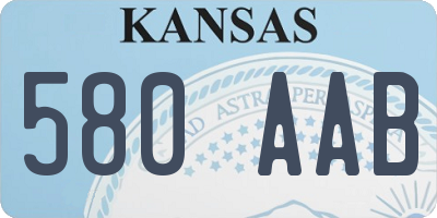 KS license plate 580AAB