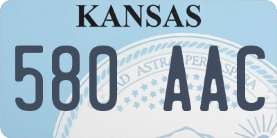 KS license plate 580AAC