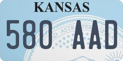 KS license plate 580AAD