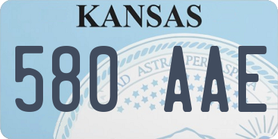 KS license plate 580AAE