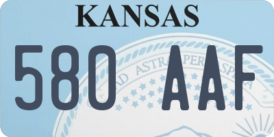KS license plate 580AAF