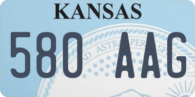 KS license plate 580AAG
