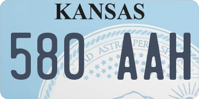 KS license plate 580AAH