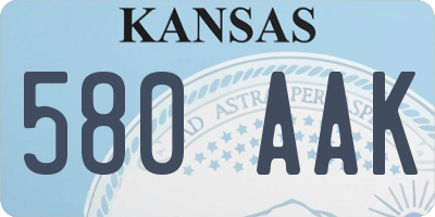 KS license plate 580AAK