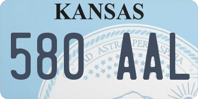 KS license plate 580AAL