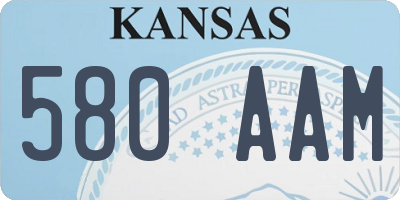 KS license plate 580AAM