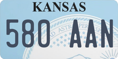 KS license plate 580AAN