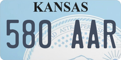 KS license plate 580AAR