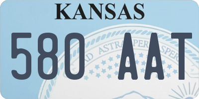 KS license plate 580AAT