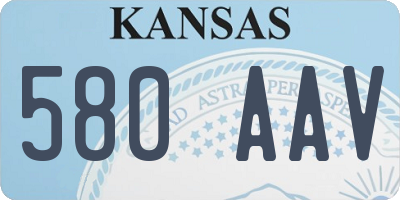 KS license plate 580AAV