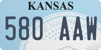 KS license plate 580AAW