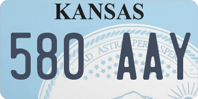 KS license plate 580AAY