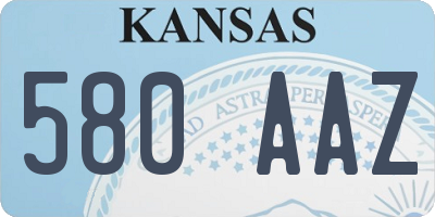 KS license plate 580AAZ