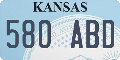 KS license plate 580ABD