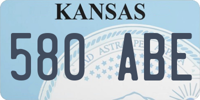 KS license plate 580ABE