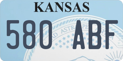 KS license plate 580ABF