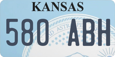 KS license plate 580ABH