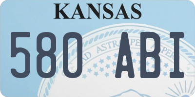 KS license plate 580ABI