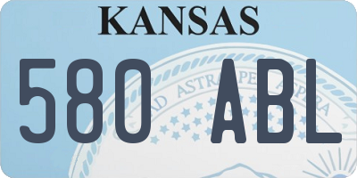 KS license plate 580ABL