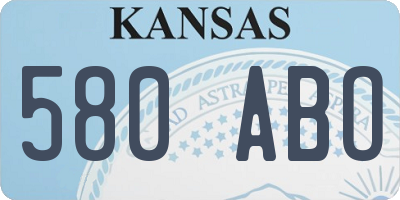 KS license plate 580ABO