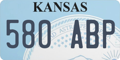 KS license plate 580ABP