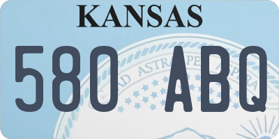 KS license plate 580ABQ