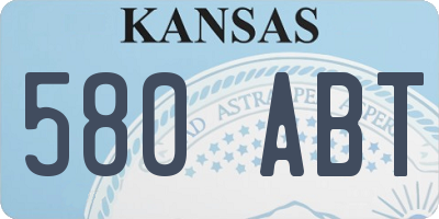 KS license plate 580ABT