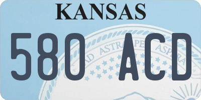 KS license plate 580ACD