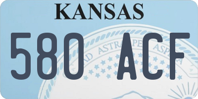 KS license plate 580ACF